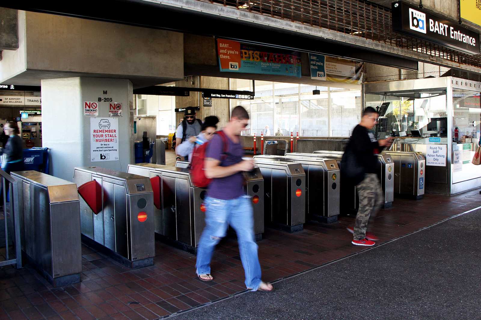The Daly City BART station coninues to operate normally on Friday, Oct. 24th, 2013. The BART union and management are still in negotiations, which still leaves the possibility of another BART strike next week. Photo by Gavin McIntyre / Xpress