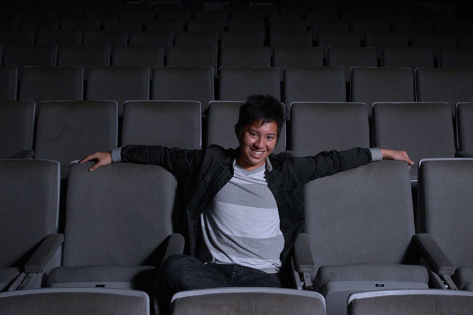 Andrew Wong, sophomore, poses for a portrait at Coppola Theater on Friday, Nov. 15, 2013. Wong was awarded Best Director and Best Picture for his film 