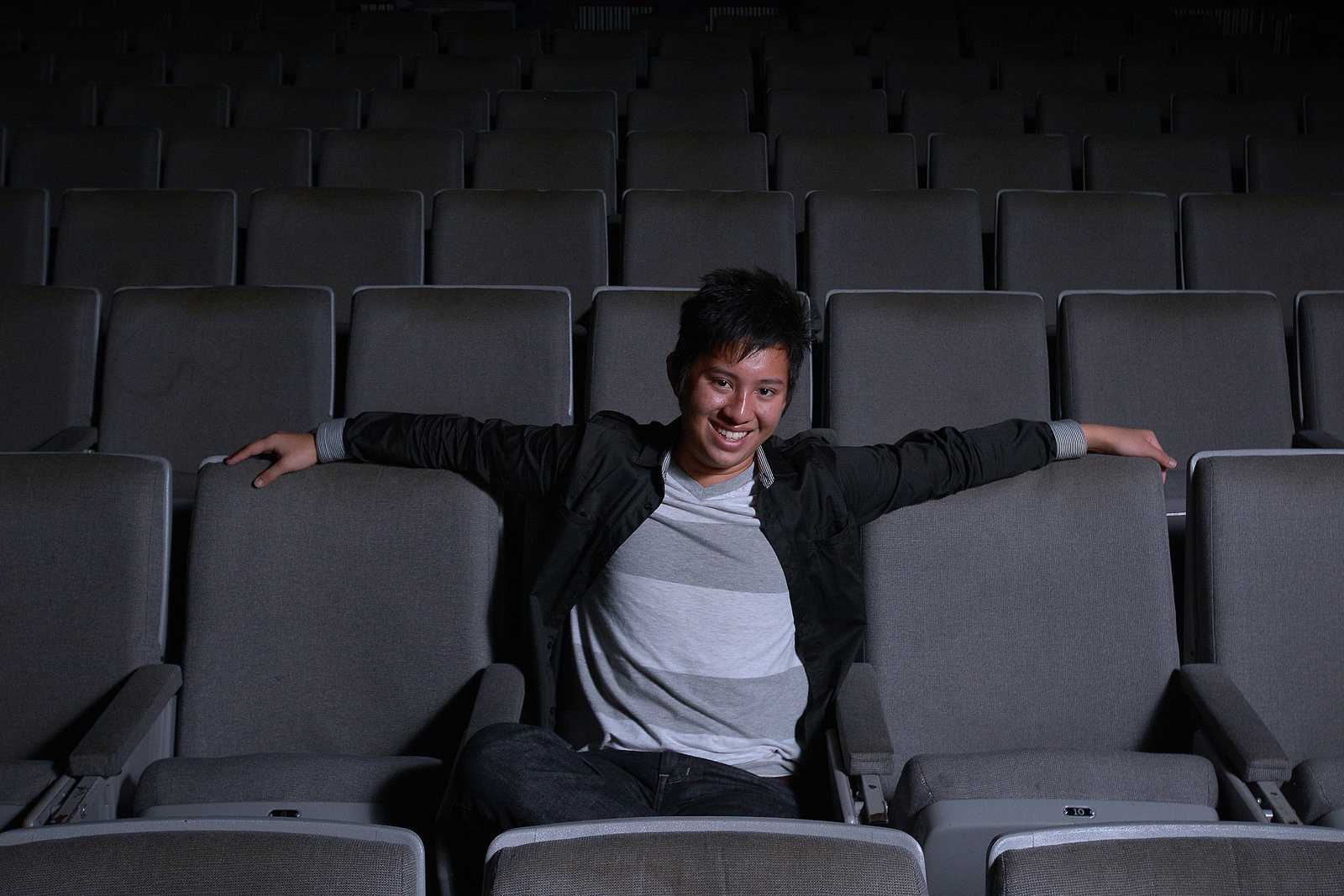 Andrew Wong, sophomore, poses for a portrait at Coppola Theater on Friday, Nov. 15, 2013. Wong was awarded Best Director and Best Picture for his film